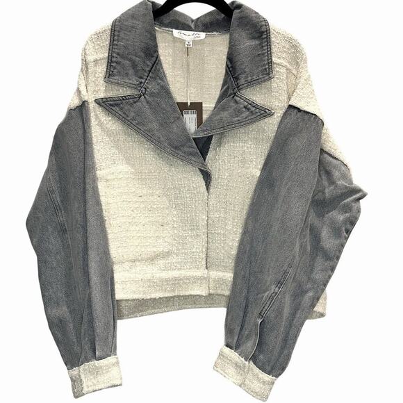 Mable – Tweed and Denim Jacket – Ivory/Light Blue – Size Small - Picture 2 of 5